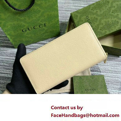 Gucci Zip around wallet with Gucci script 772642 leather Light Beige 2024