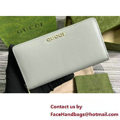 Gucci Zip around wallet with Gucci script 772642 leather Light Gray 2024