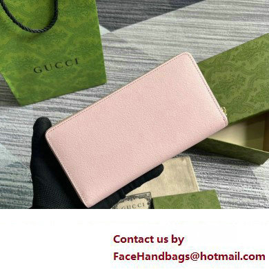 Gucci Zip around wallet with Gucci script 772642 leather Light Pink 2024 - Click Image to Close