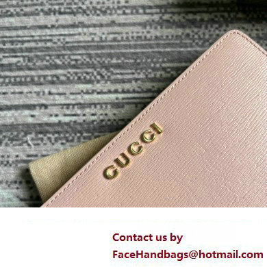 Gucci Zip around wallet with Gucci script 772642 leather Light Pink 2024