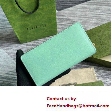 Gucci Zip around wallet with Gucci script 772642 leather Pale Green 2024