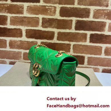 Gucci x Adidas GG Marmont Small shoulder bag 443497 Leather Green