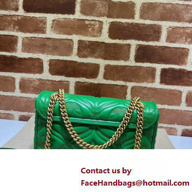 Gucci x Adidas GG Marmont Small shoulder bag 443497 Leather Green