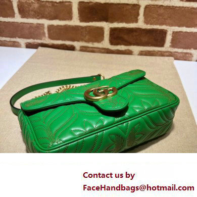 Gucci x Adidas GG Marmont Small shoulder bag 443497 Leather Green