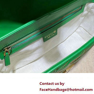 Gucci x Adidas GG Marmont Small shoulder bag 443497 Leather Green