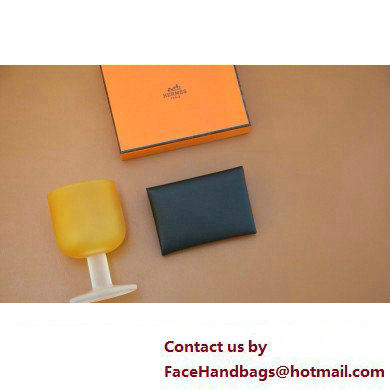 Hermes Calvi Duo Compact card holder in epsom leather noir handmade(original quality)