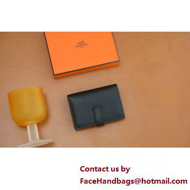 Hermes bearn mini wallet in epsom leather noir with gold hardware handmade(original quality) - Click Image to Close