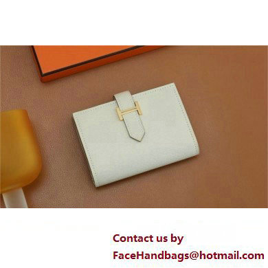 Hermes bearn mini wallet in mysore leather carie with gold hardware handmade(original quality) - Click Image to Close