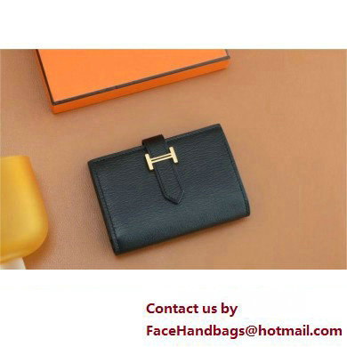 Hermes bearn mini wallet in mysore leather noir with gold hardware handmade(original quality)