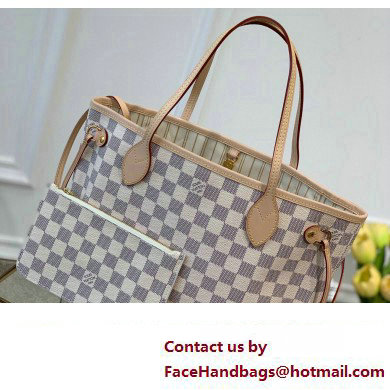 Louis Vuitton Damier Azur Canvas Neverfull PM Bag N41362 Beige 2023