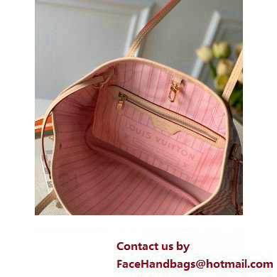 Louis Vuitton Damier Azur Canvas Neverfull PM Bag N41362 Pink 2023