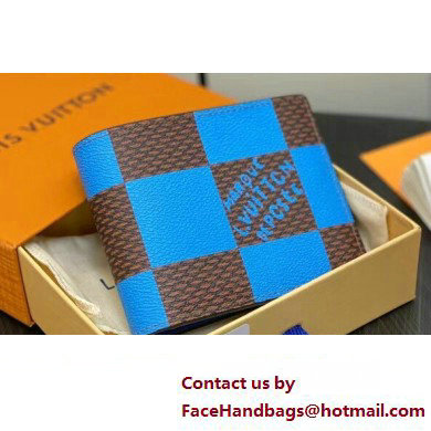 Louis Vuitton Damier Pop Canvas Multiple Wallet N40542 Blue 2024