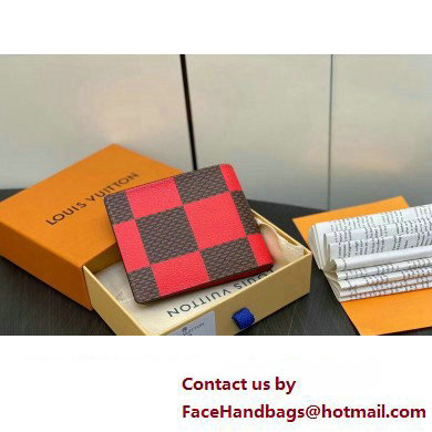 Louis Vuitton Damier Pop Canvas Multiple Wallet N40542 Red 2024