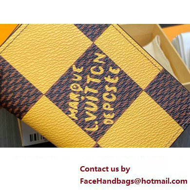 Louis Vuitton Damier Pop Canvas Pocket Organizer Wallet N40596 Yellow 2024