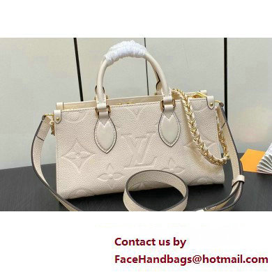 Louis Vuitton Embossed grained cowhide leather OnTheGo East West Bag M23698 Cream 2023 - Click Image to Close