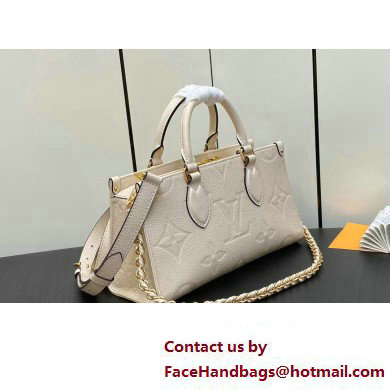 Louis Vuitton Embossed grained cowhide leather OnTheGo East West Bag M23698 Cream 2023