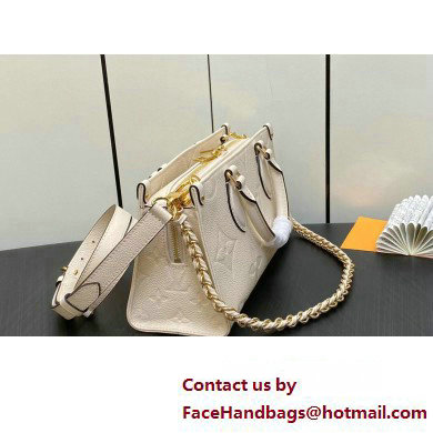 Louis Vuitton Embossed grained cowhide leather OnTheGo East West Bag M23698 Cream 2023