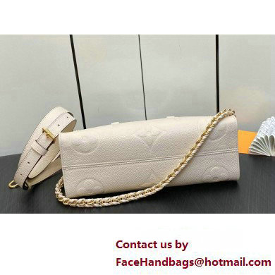 Louis Vuitton Embossed grained cowhide leather OnTheGo East West Bag M23698 Cream 2023