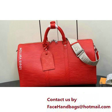 Louis Vuitton Epi XL grained leather Keepall Bandouliere 50 Bag M23721 Red 2023