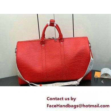 Louis Vuitton Epi XL grained leather Keepall Bandouliere 50 Bag M23721 Red 2023