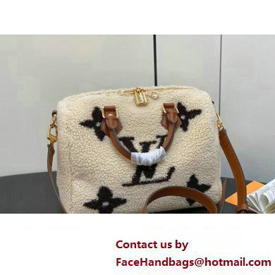 Louis Vuitton LV Ski Shearling Speedy Bandouliere 25 Bag M23468 Cream/Brown 2024