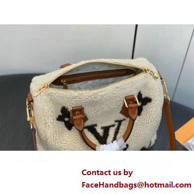 Louis Vuitton LV Ski Shearling Speedy Bandouliere 25 Bag M23468 Cream/Brown 2024