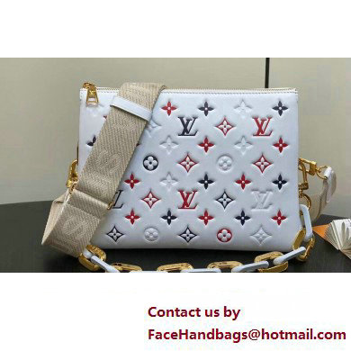 Louis Vuitton Lambskin Coussin PM Bag M23466 White 2024