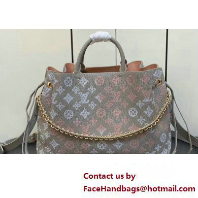 Louis Vuitton Mahina perforated calfskin leather Bella Tote Bag M23395 Flight Mode Gray 2023