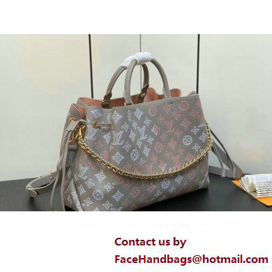 Louis Vuitton Mahina perforated calfskin leather Bella Tote Bag M23395 Flight Mode Gray 2023