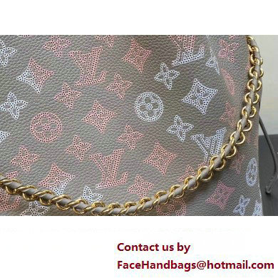 Louis Vuitton Mahina perforated calfskin leather Bella Tote Bag M23395 Flight Mode Gray 2023