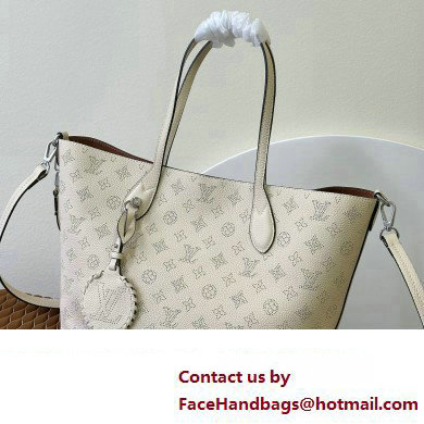 Louis Vuitton Mahina perforated calfskin leather Blossom MM Bag M21850 White 2023