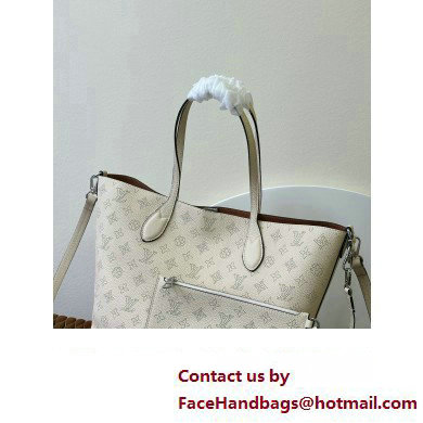 Louis Vuitton Mahina perforated calfskin leather Blossom MM Bag M21850 White 2023