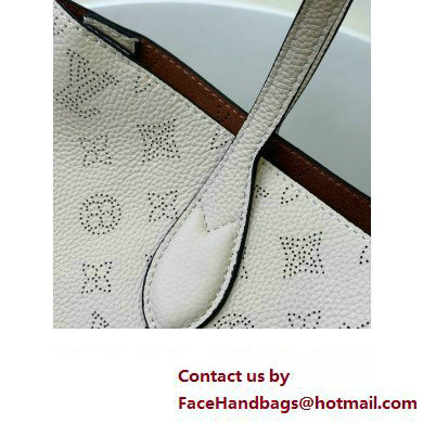 Louis Vuitton Mahina perforated calfskin leather Blossom MM Bag M21850 White 2023