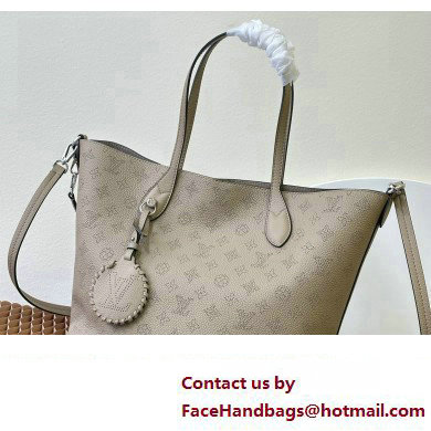 Louis Vuitton Mahina perforated calfskin leather Blossom MM Bag M21852 Galet Beige 2023