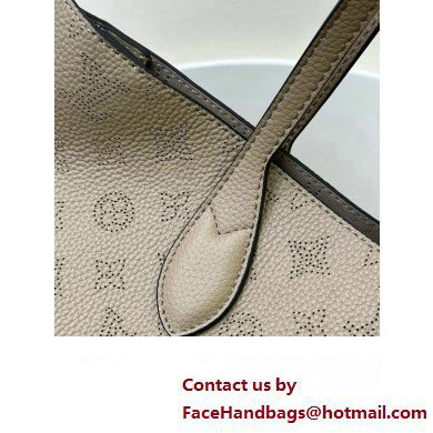 Louis Vuitton Mahina perforated calfskin leather Blossom MM Bag M21852 Galet Beige 2023