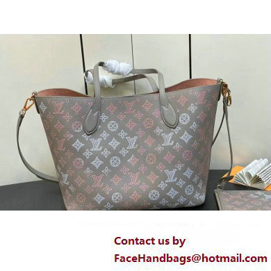 Louis Vuitton Mahina perforated calfskin leather Blossom MM Bag M23387 Flight Mode Gray 2023