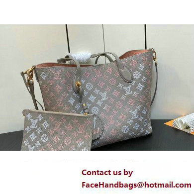 Louis Vuitton Mahina perforated calfskin leather Blossom MM Bag M23387 Flight Mode Gray 2023