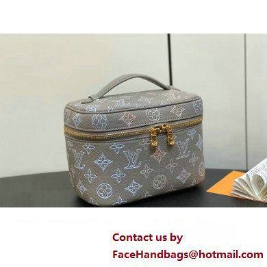 Louis Vuitton Mahina perforated calfskin leather Nice Mini Bag M23550 Flight Mode Gray 2024