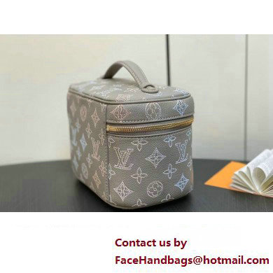 Louis Vuitton Mahina perforated calfskin leather Nice Mini Bag M23550 Flight Mode Gray 2024