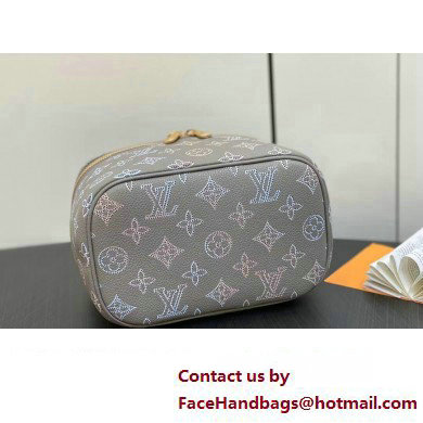 Louis Vuitton Mahina perforated calfskin leather Nice Mini Bag M23550 Flight Mode Gray 2024