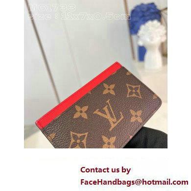 Louis Vuitton Monogram Canvas Card Holder PM M82869 Red 2024