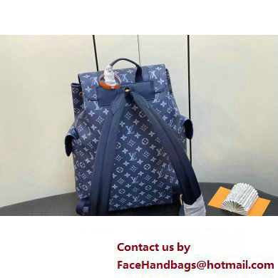 Louis Vuitton Monogram Canvas Christopher MM Backpack Bag M41379 Blue 2023