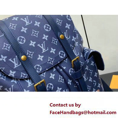 Louis Vuitton Monogram Canvas Christopher MM Backpack Bag M41379 Blue 2023