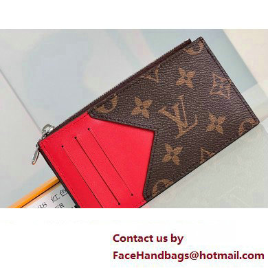 Louis Vuitton Monogram Canvas Coin Card Holder M82908 Red 2024 - Click Image to Close