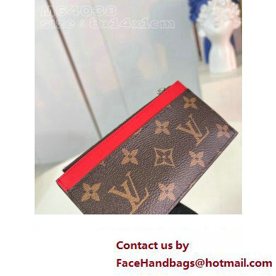 Louis Vuitton Monogram Canvas Coin Card Holder M82908 Red 2024