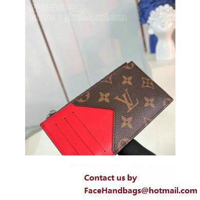 Louis Vuitton Monogram Canvas Coin Card Holder M82908 Red 2024