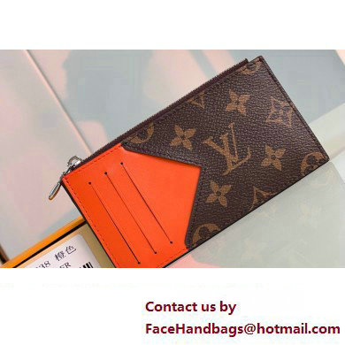 Louis Vuitton Monogram Canvas Coin Card Holder M82909 Orange 2024