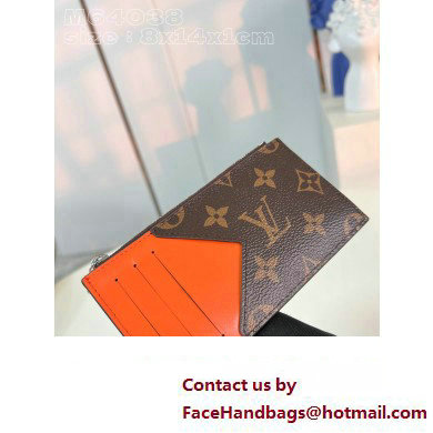 Louis Vuitton Monogram Canvas Coin Card Holder M82909 Orange 2024