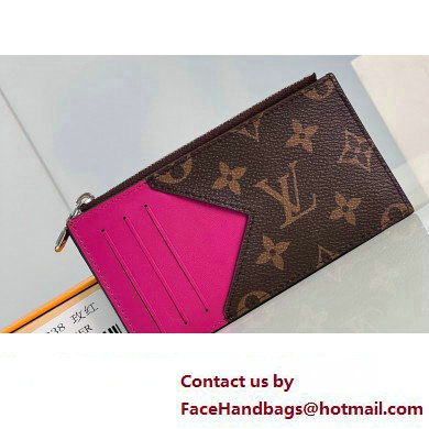 Louis Vuitton Monogram Canvas Coin Card Holder M82912 Fuchsia 2024