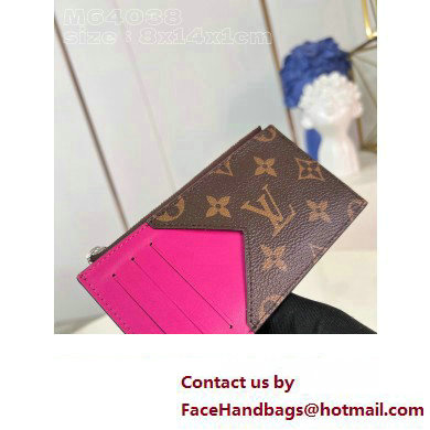 Louis Vuitton Monogram Canvas Coin Card Holder M82912 Fuchsia 2024